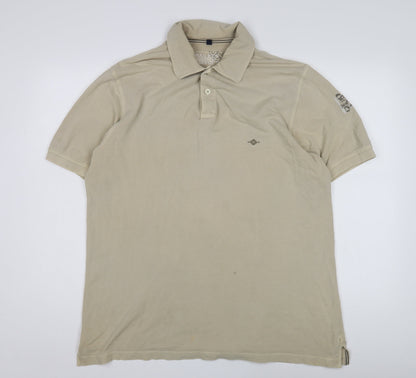 Baileys Men's Beige Polo Shirt Short Sleeve L