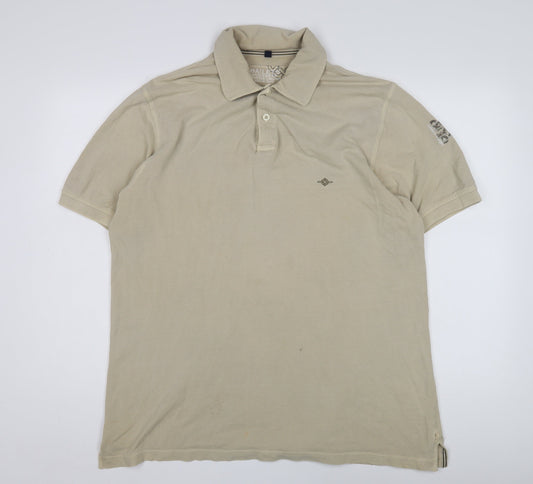 Baileys Men's Beige Polo Shirt Short Sleeve L