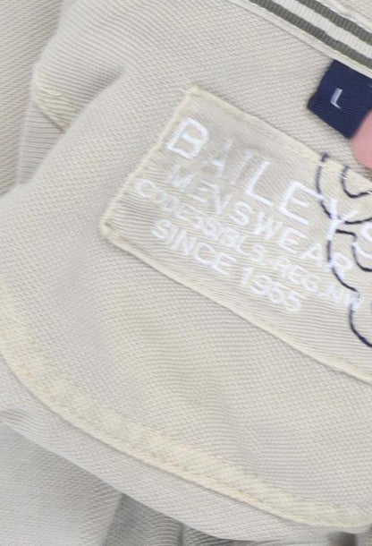 Baileys Men's Beige Polo Shirt Short Sleeve L