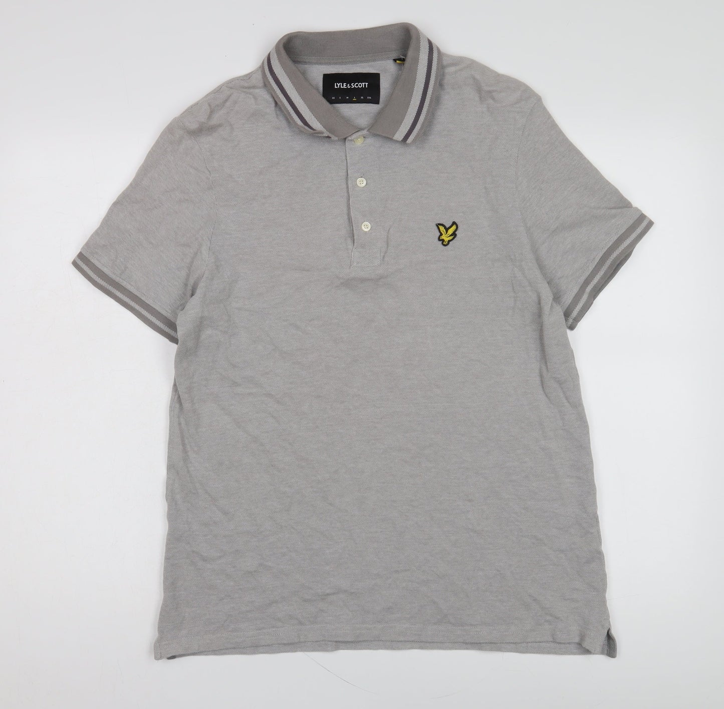 Lyle & Scott Mens Grey Polo Shirt Size L