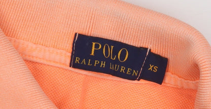 Ralph Lauren Orange Men's XS Polo Shirt, Short Sleeve Knit