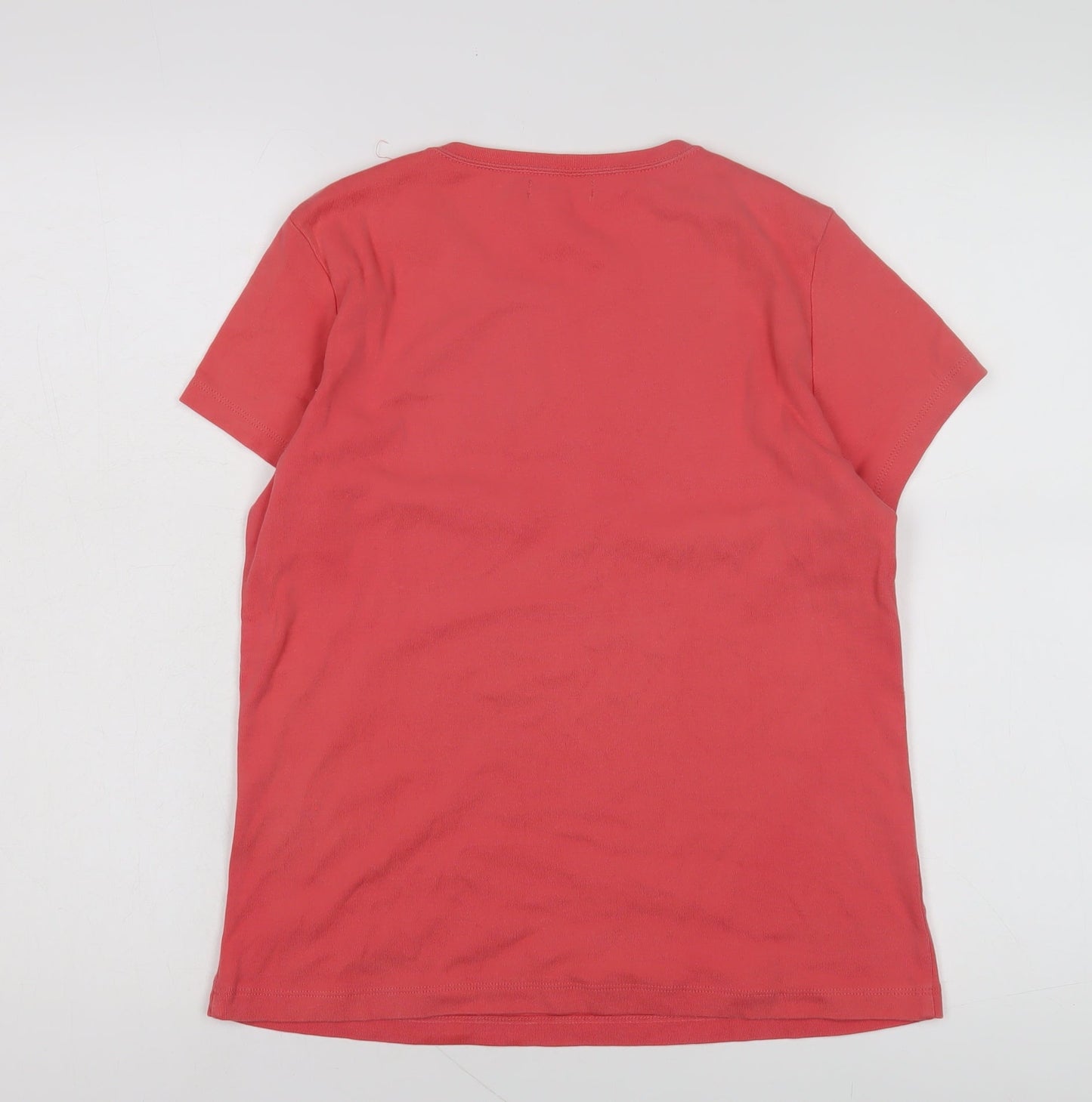 Womens UK Size 14 Zara Basic Red Basic T-Shirt