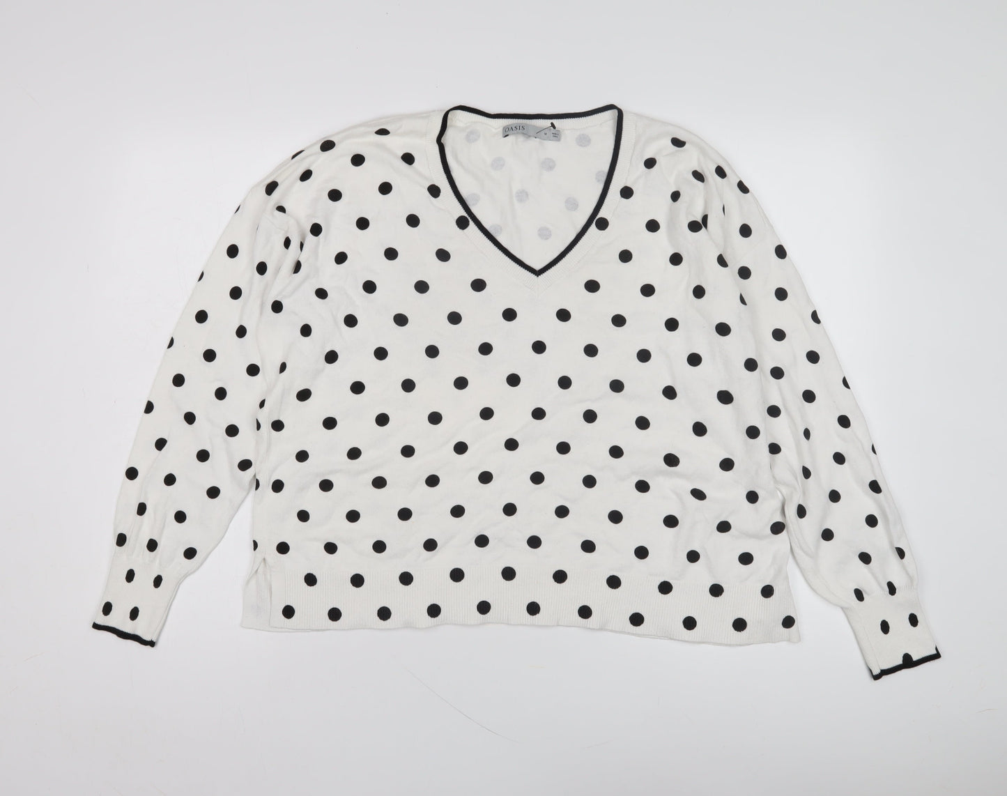 Womens UK Size M Oasis White Pullover Jumper