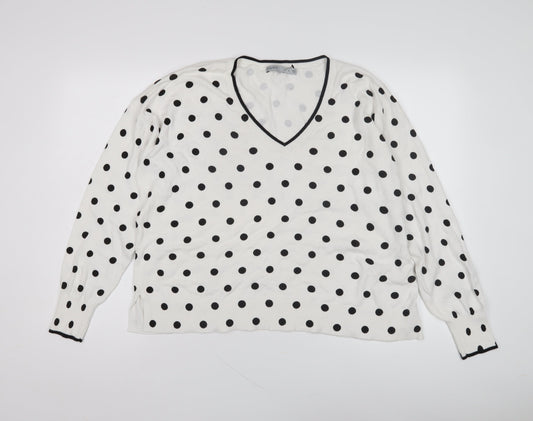 Womens UK Size M Oasis White Pullover Jumper
