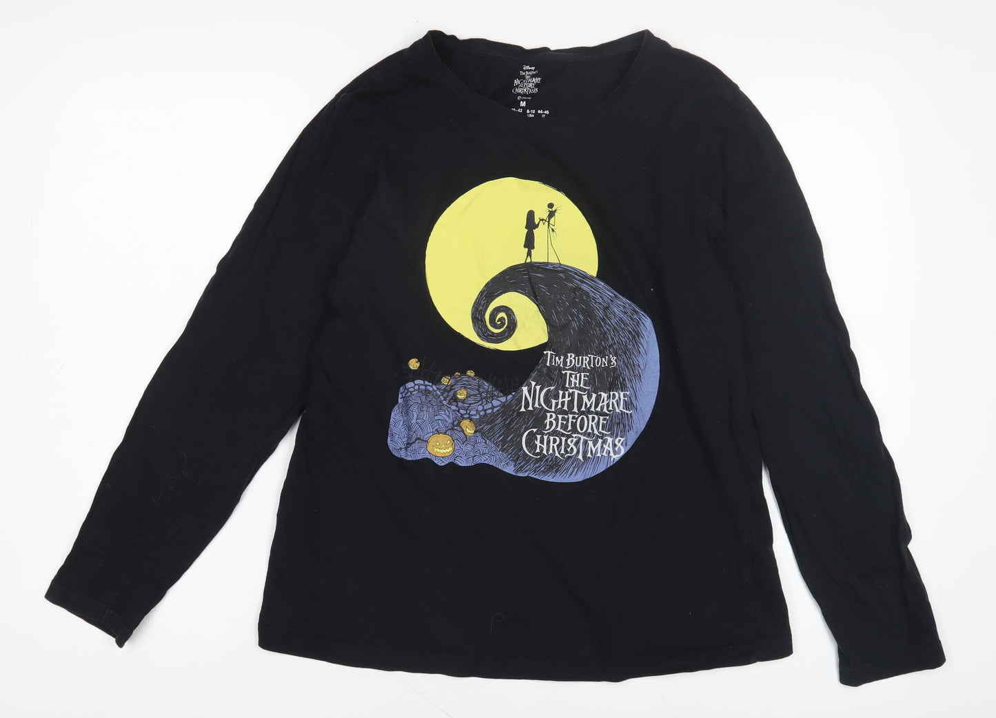 Disney Women's Black M Pyjama Top Shirt - Nightmare Before Christmas