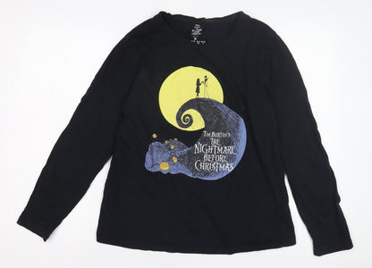 Disney Women's Black M Pyjama Top Shirt - Nightmare Before Christmas