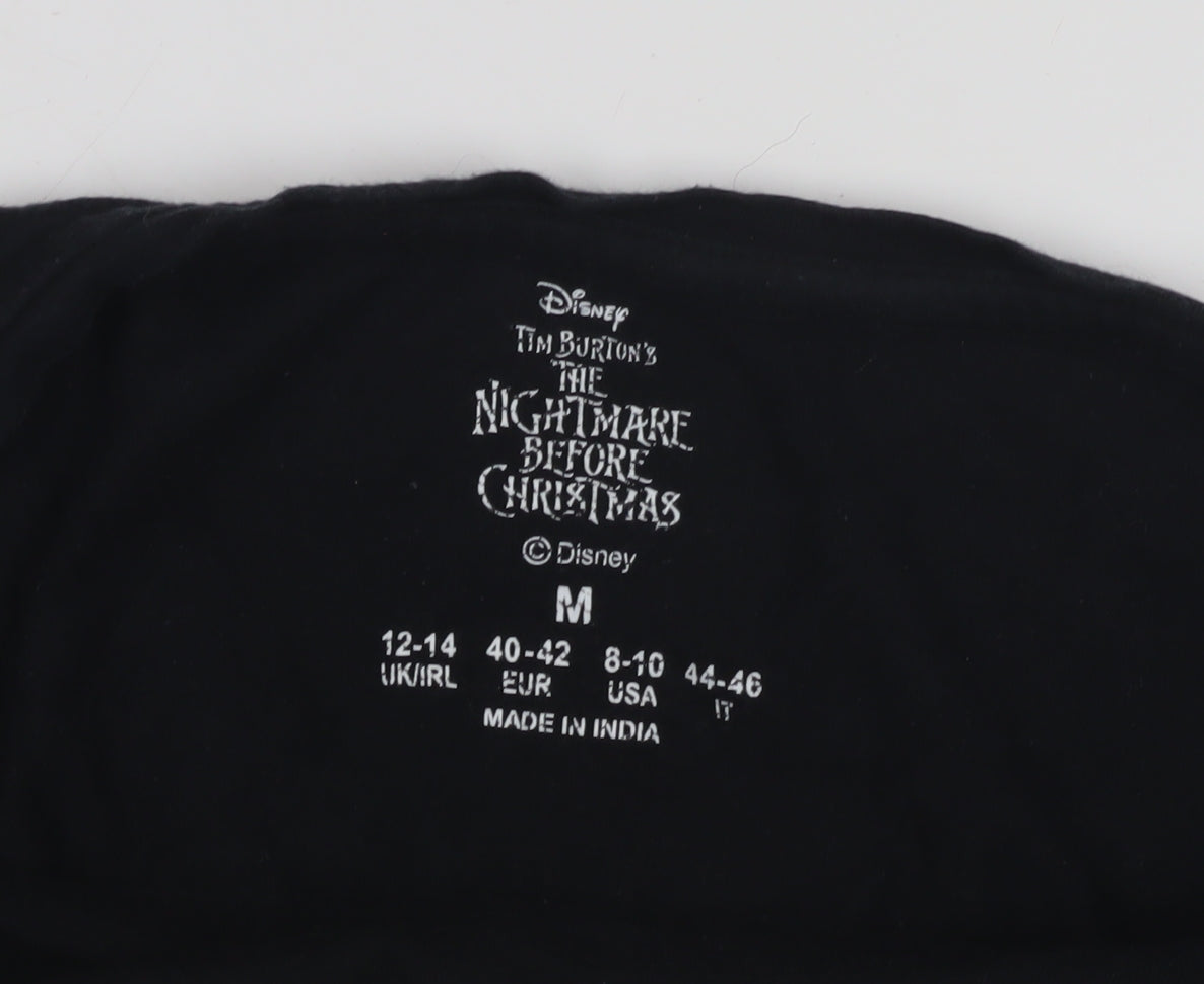 Disney Women's Black M Pyjama Top Shirt - Nightmare Before Christmas