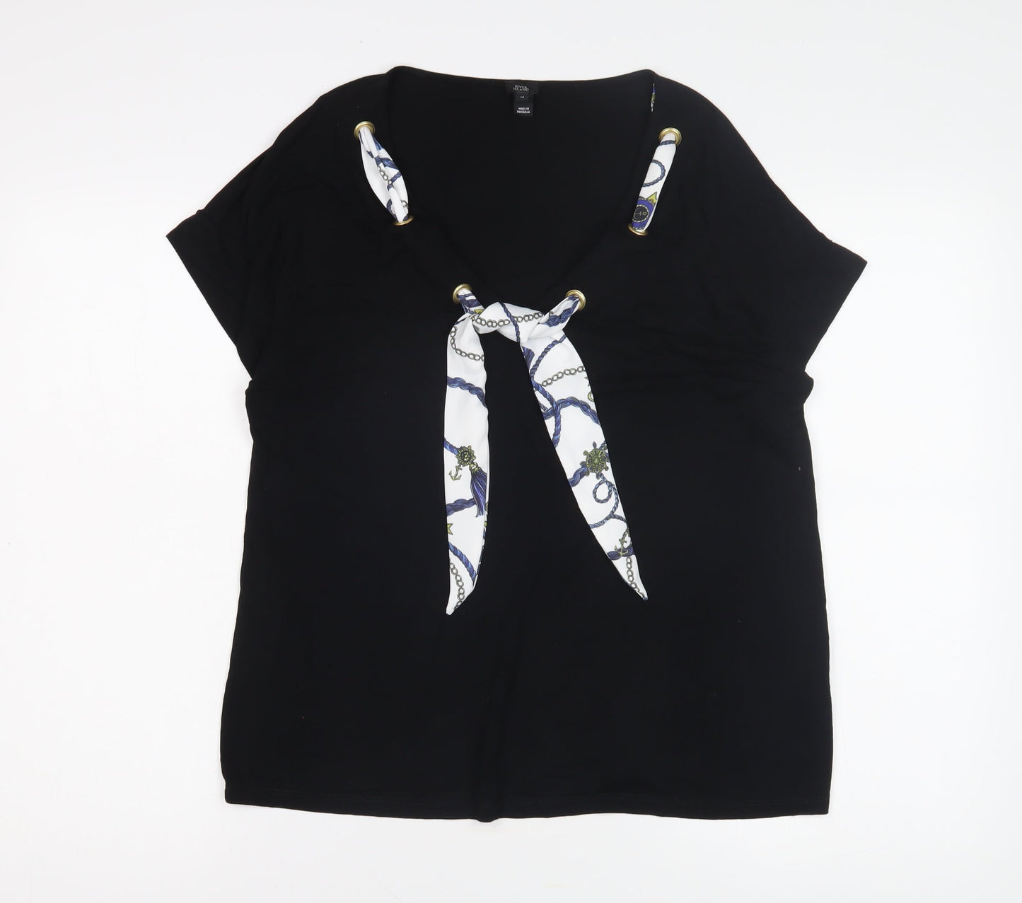 Womens UK Size 14 River Island Black  T-Shirt