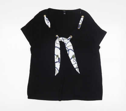 Womens UK Size 14 River Island Black  T-Shirt