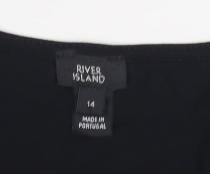 Womens UK Size 14 River Island Black  T-Shirt