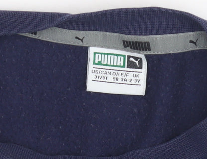 Puma Boys' Blue Crew Neck Sweatshirt 2-3 Years