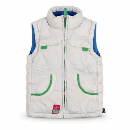 Front view of Ski Dubai boys’ white bodywarmer 4-5 years winter jacket