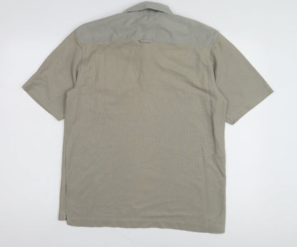 Marks and Spencer Men's Beige Polo Shirt, Size S