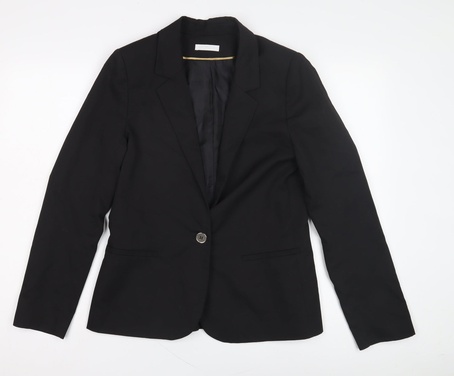 Promod Women's Black Blazer Size 12: Elegant Mid-Length Jacket