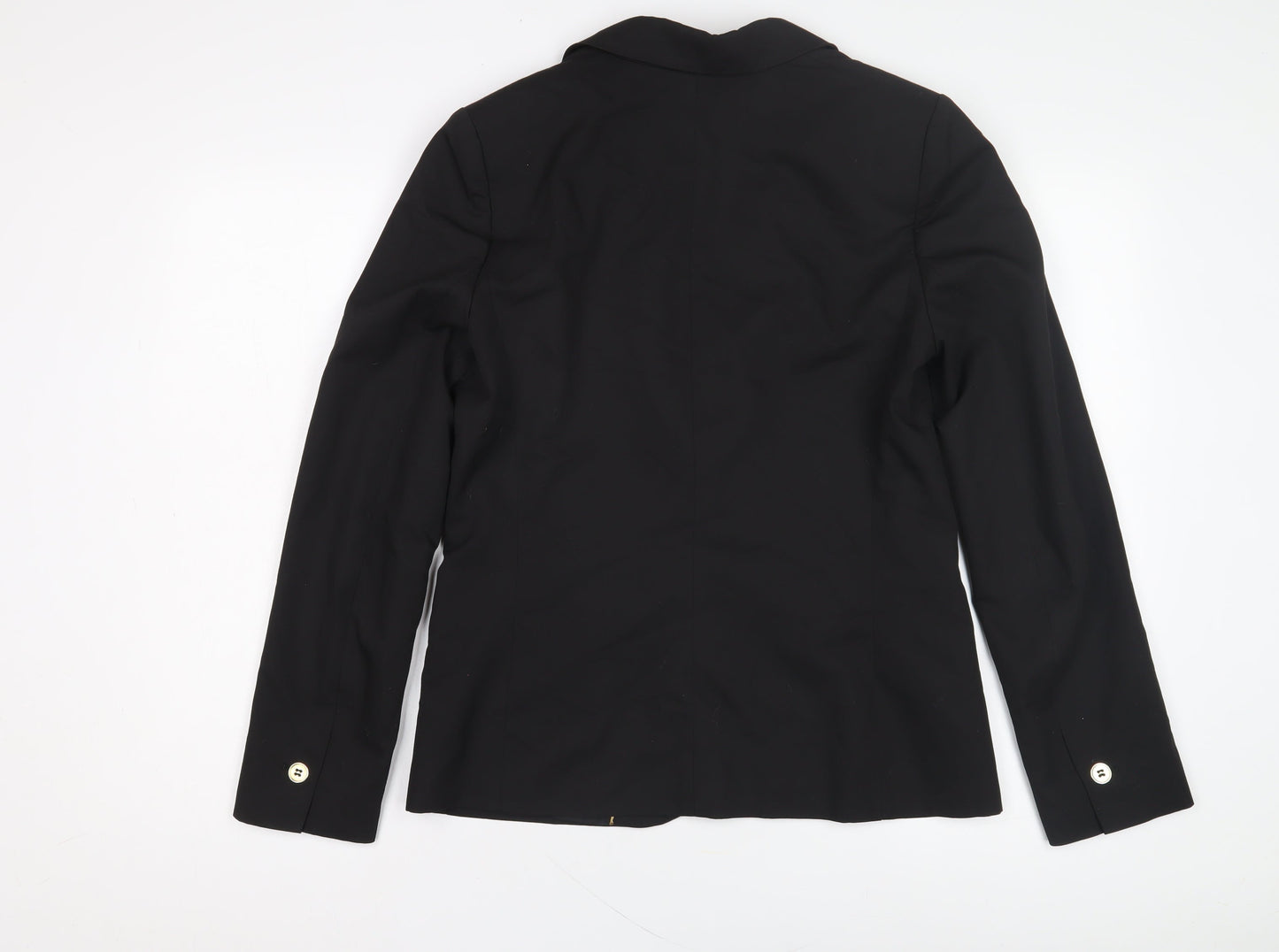 Promod Women's Black Blazer Size 12: Elegant Mid-Length Jacket