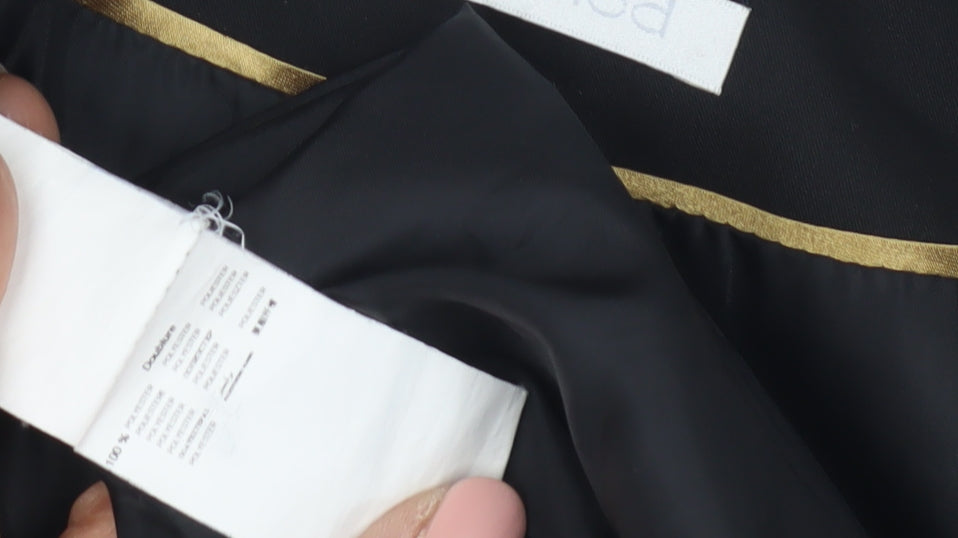 Promod Women's Black Blazer Size 12: Elegant Mid-Length Jacket