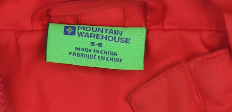 Mountain Warehouse Boys Red Hooded Jacket 5-6 Years