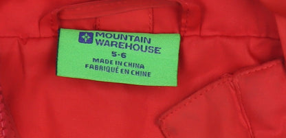 Mountain Warehouse Boys Red Hooded Jacket 5-6 Years