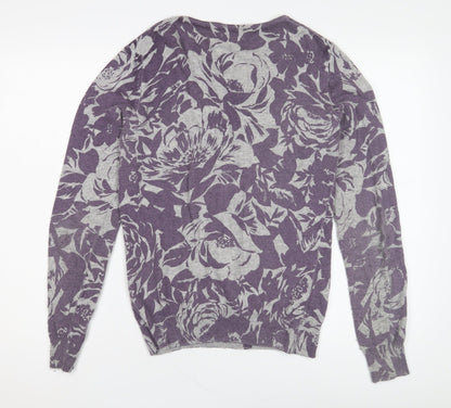 Long Tall Sally Women's Purple Floral Cardigan S