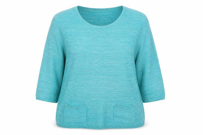Dash Women's Blue Cotton Pullover Jumper Size 16