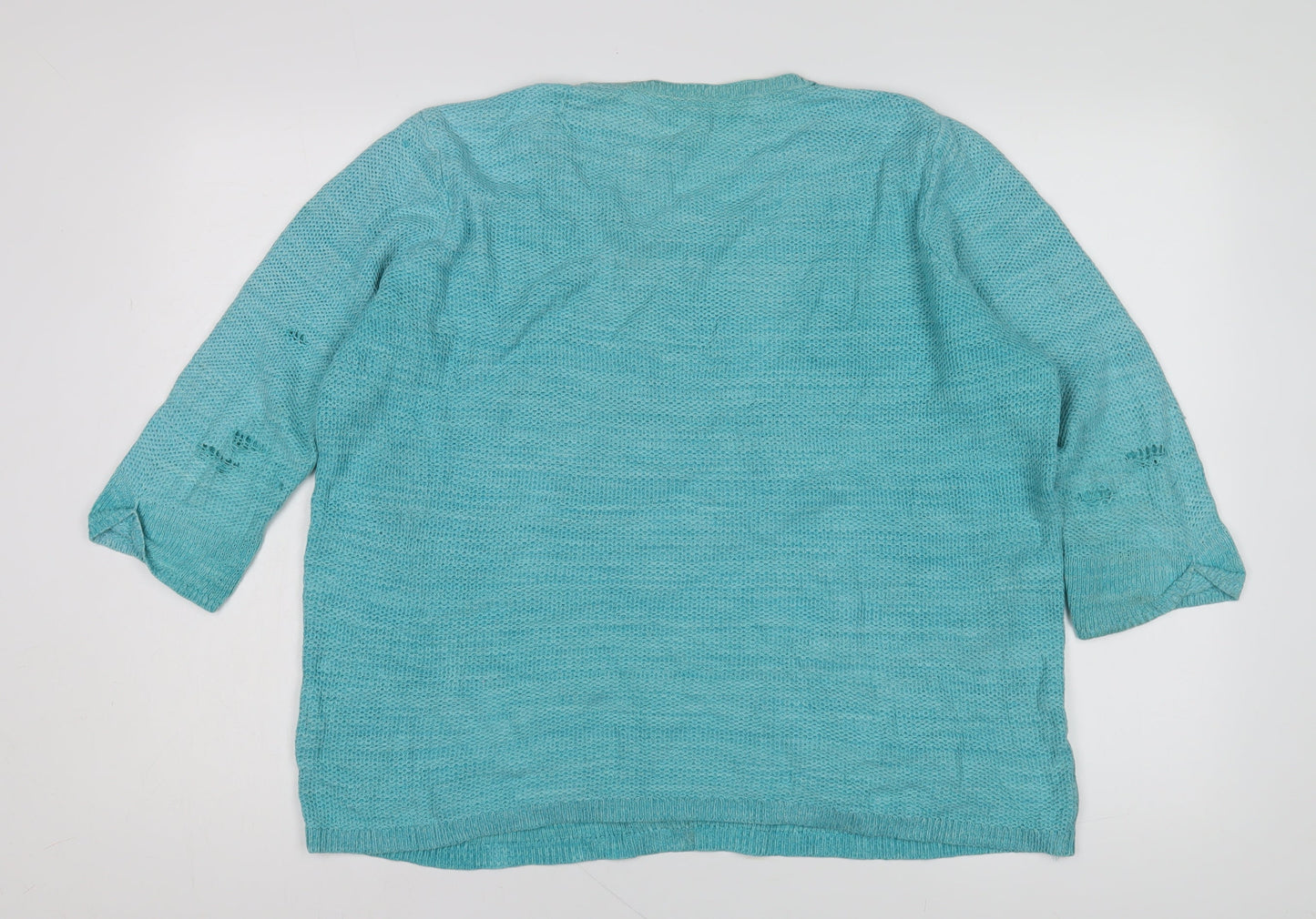 DASH Women's Blue Cotton Pullover Jumper Size 16
