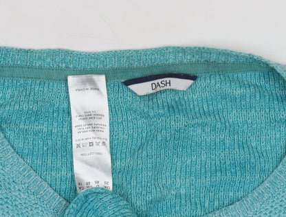 DASH Women's Blue Cotton Pullover Jumper Size 16