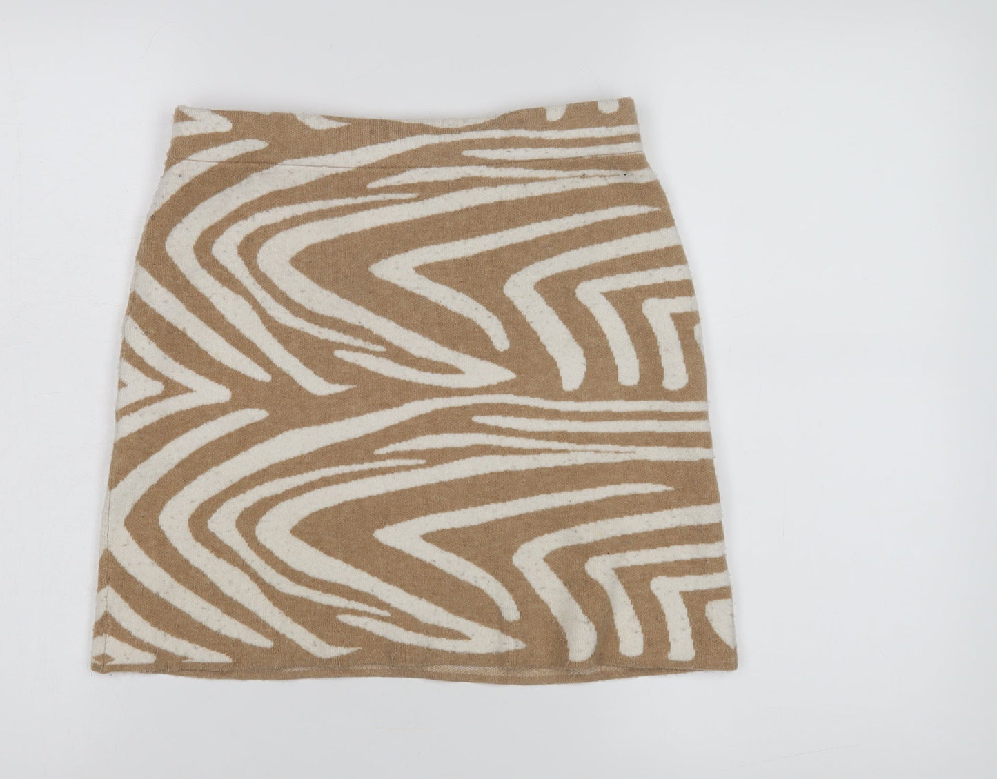 Bershka Women's Beige Animal Print Pencil Skirt