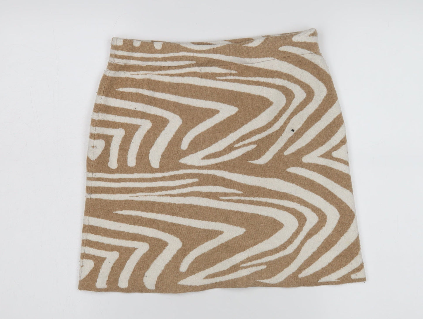 Bershka Women's Beige Animal Print Pencil Skirt
