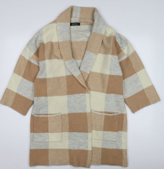 Kaleidoscope Women's Beige 3/4 Sleeve Cardigan Size 12