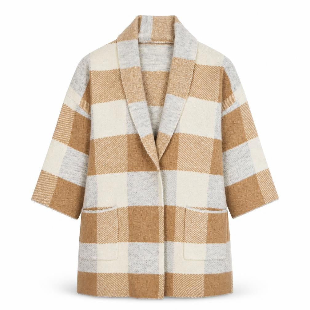 Womens UK Size 12 Kaleidoscope Beige Cardigan Jumper