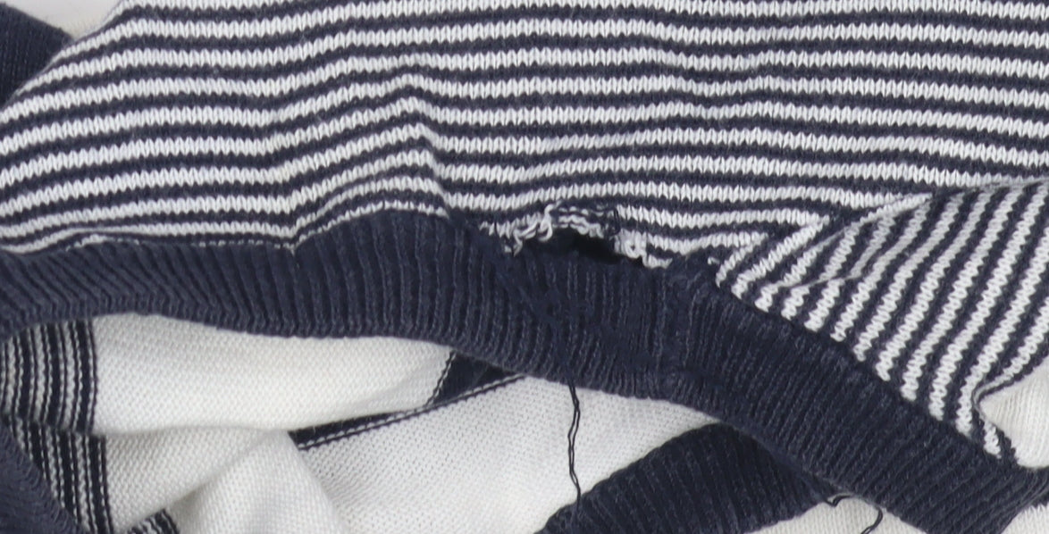 PULL&BEAR Men's Blue L Striped Pullover Jumper