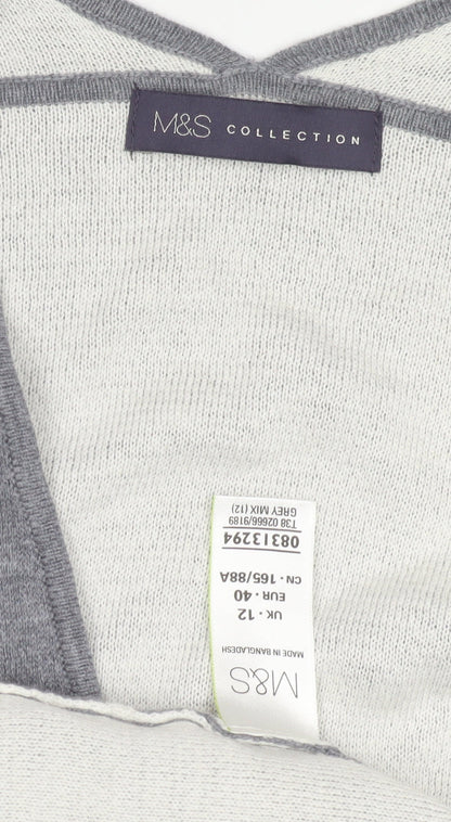 Womens UK Size 12 Marks and Spencer Grey Cardigan Jumper