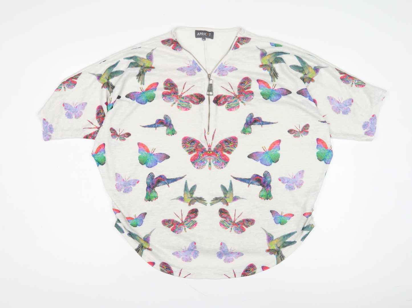 Womens UK Size M Apricot Multicoloured Basic Blouse