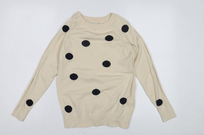 Womens UK Size 8 NEXT Beige Pullover Jumper