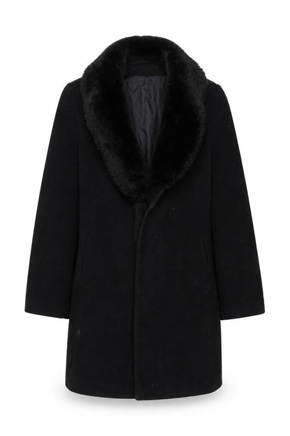 Dorothy Perkins Women's Black Wool Overcoat Size 8