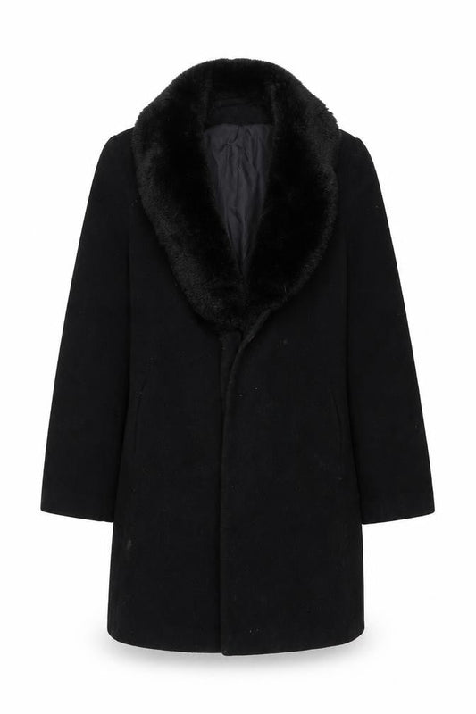 Dorothy Perkins Women's Black Wool Overcoat Size 8