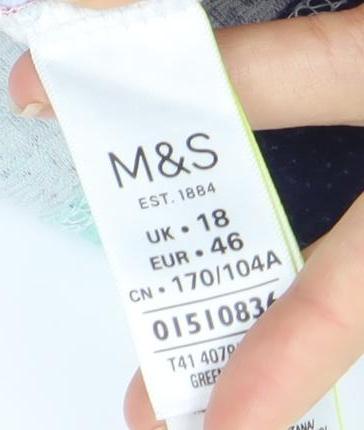 Womens UK Size 18 Marks and Spencer Multicoloured Basic T-Shirt