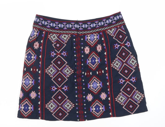 Monsoon Women's Blue Embroidered Skirt Size 12