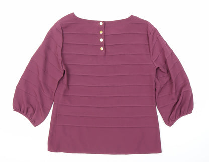 Womens UK Size 10 Marks and Spencer Purple Basic Blouse