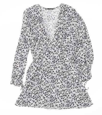 Zara Women's Multicoloured Animal Print A-Line Dress