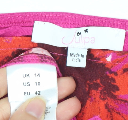 Womens UK Size 14 Julipa Multicoloured Basic Blouse