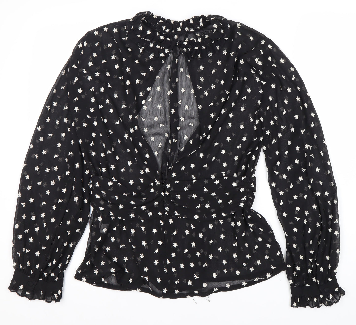 Womens UK Size 12 Zara Black Tunic Blouse