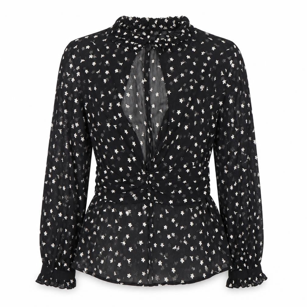 Womens UK Size 12 Zara Black Tunic Blouse