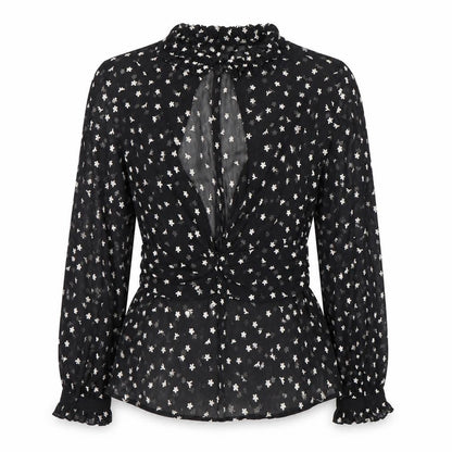 Womens UK Size 12 Zara Black Tunic Blouse