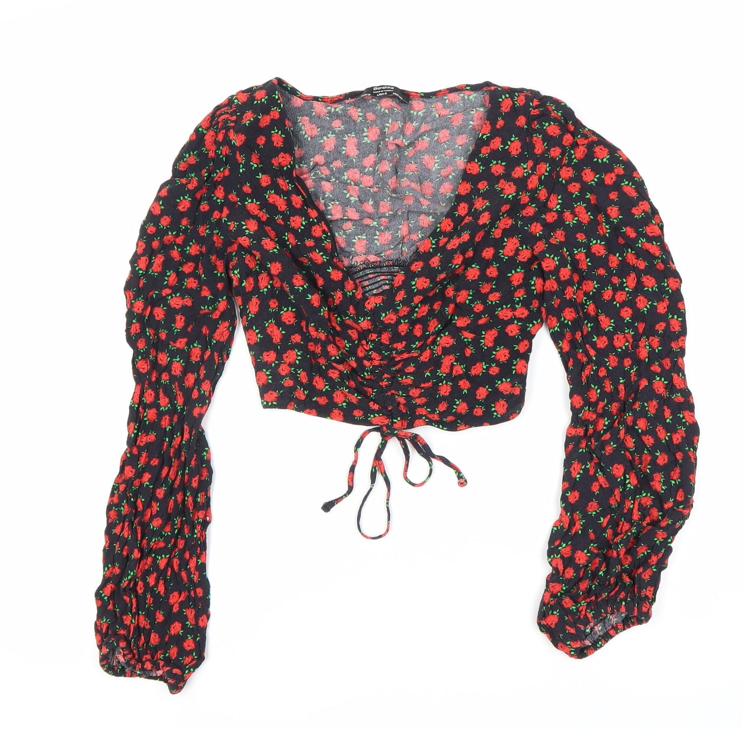 Bershka Floral Cropped Blouse, Women's M
