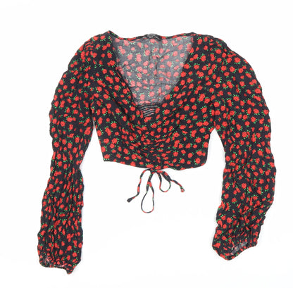 Bershka Floral Cropped Blouse, Women's M