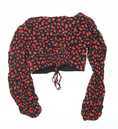 Bershka Floral Cropped Blouse, Women's M