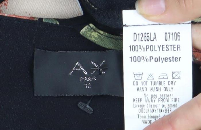 AX Women's Black Floral Off Shoulder Dress, Size 14