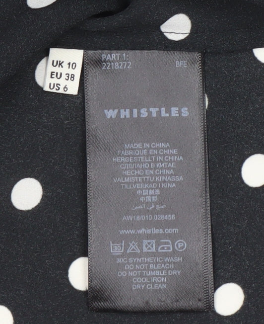 Womens UK Size 10 Whistles Black Wrap Blouse