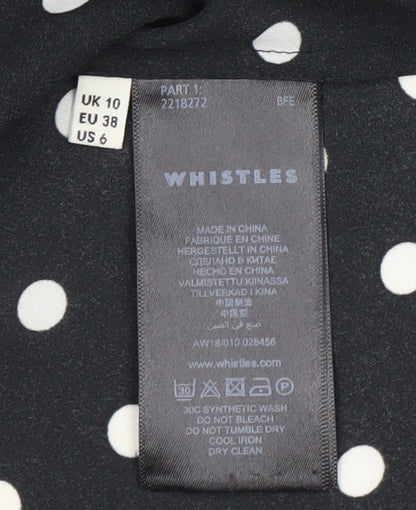 Womens UK Size 10 Whistles Black Wrap Blouse